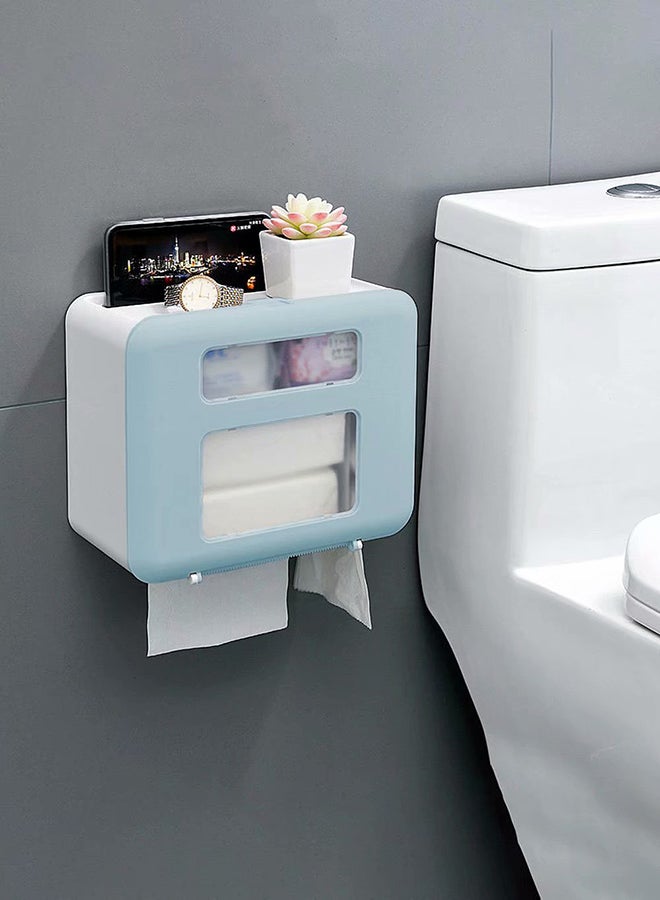 Waterproof Wall Mounted Tissue Box Blue/White 29x23x15centimeter - Image 2